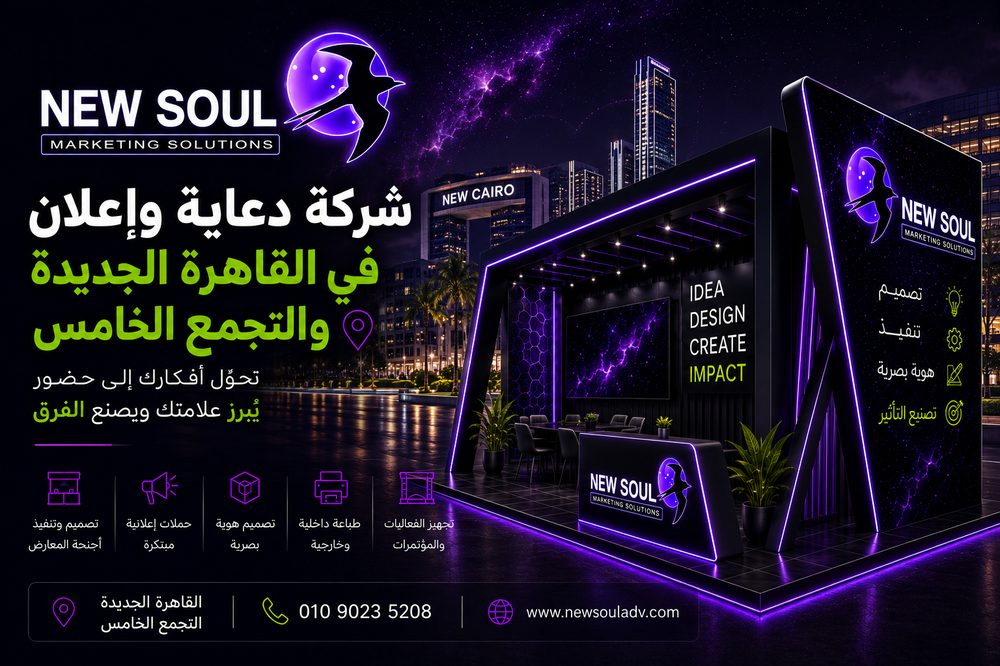 جناح معرض تصميم نيو سول للدعاية والإعلان في القاهرة الجديدة والتجمع الخامس
