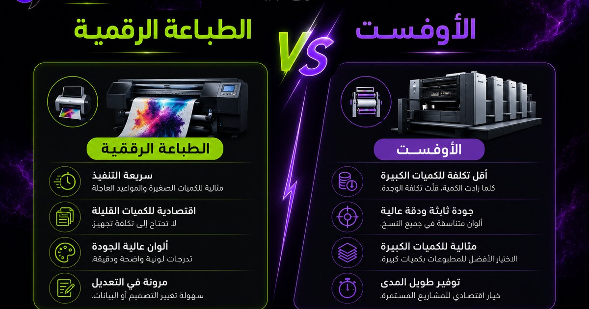الفرق بين الطباعة الرقمية والأوفست